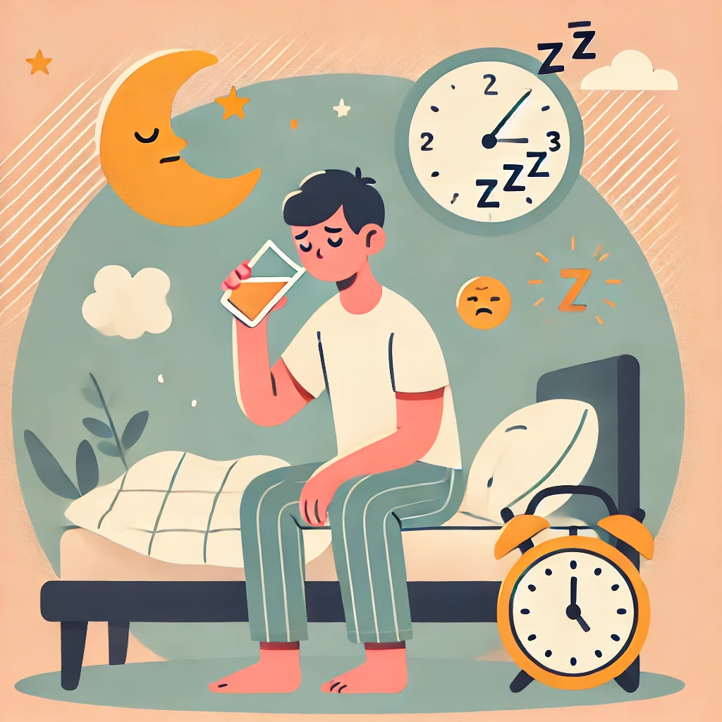 잠들기 전 술 한잔하는 이미지