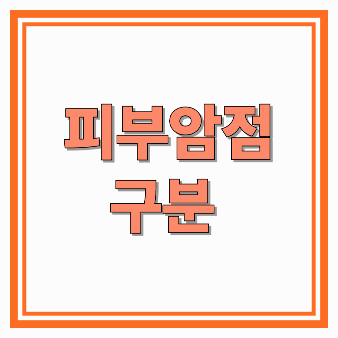 피부암점구분 일반 점과 피부암 점의 차이, 조기 발견 가이드