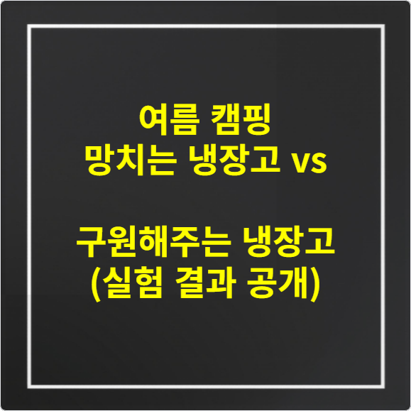 여름 캠핑 망치는 냉장고 vs 구원해주는 냉장고 (실험 결과 공개)