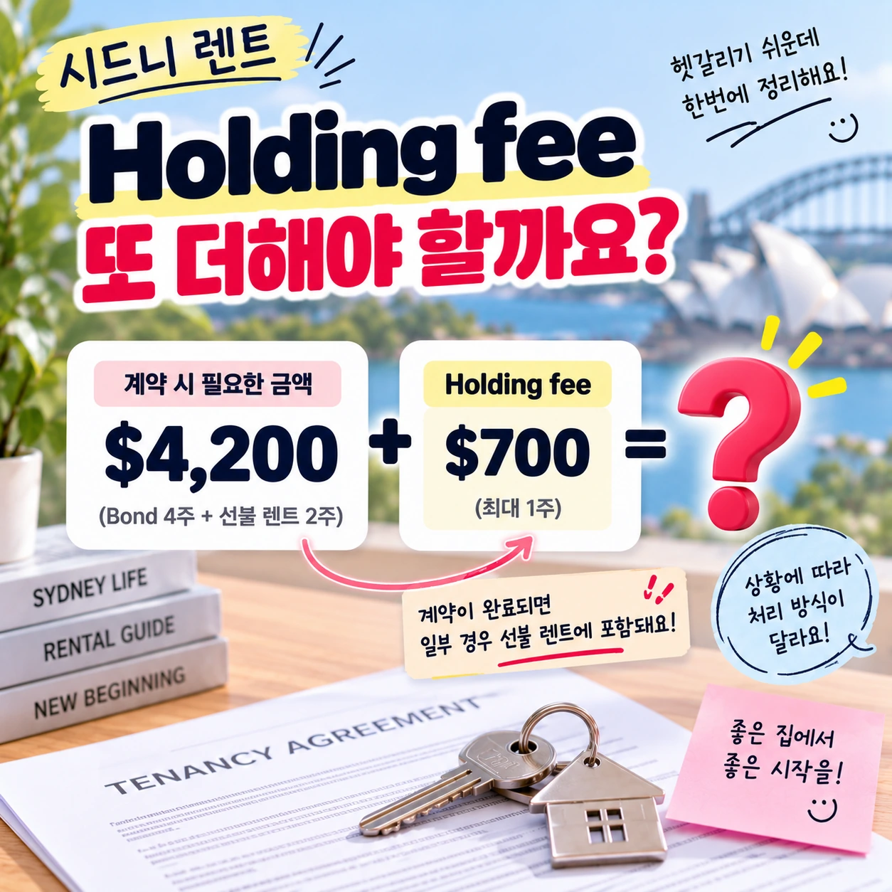 시드니_렌트_Holding_fee_또_더해야할까