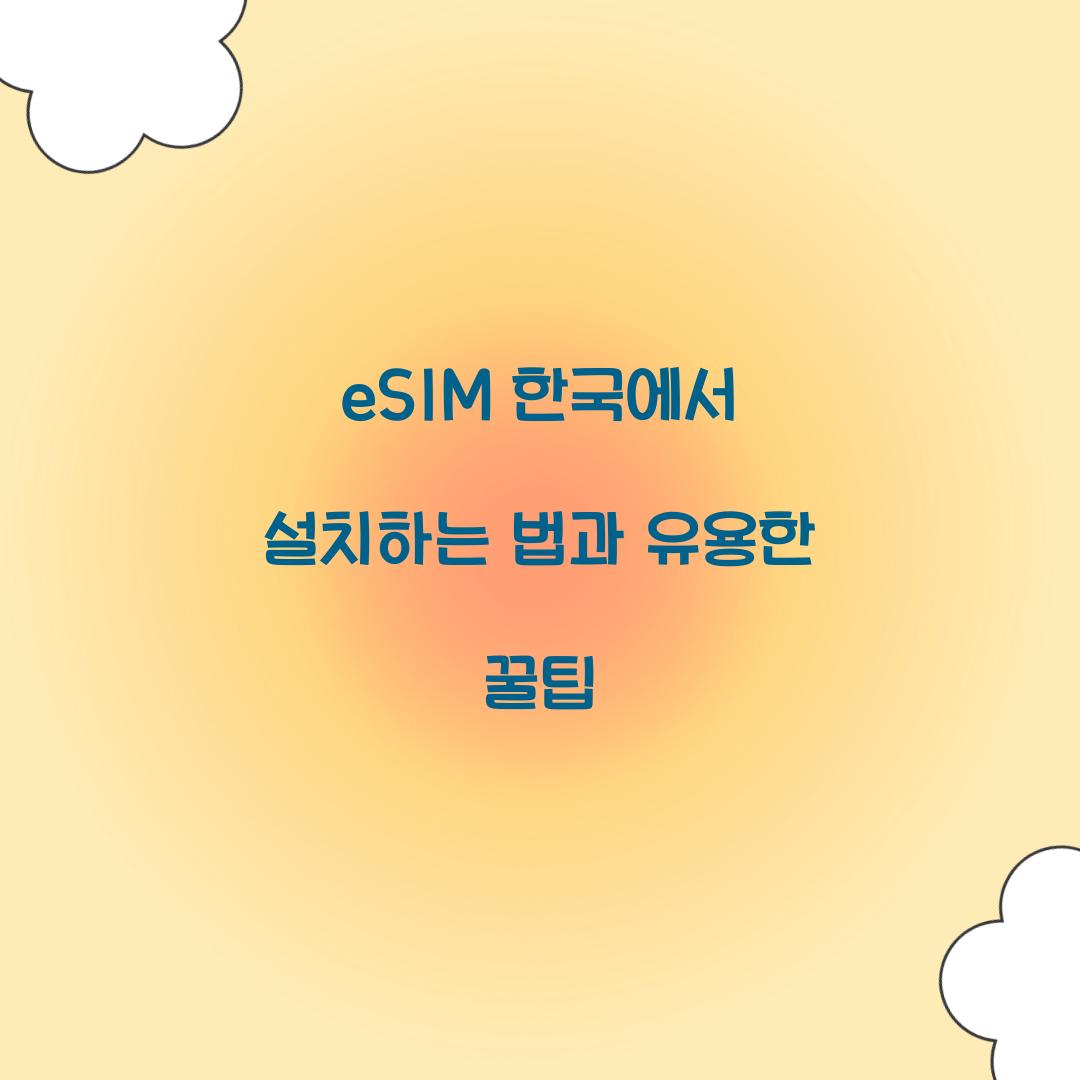 eSIM 한국에서 설치