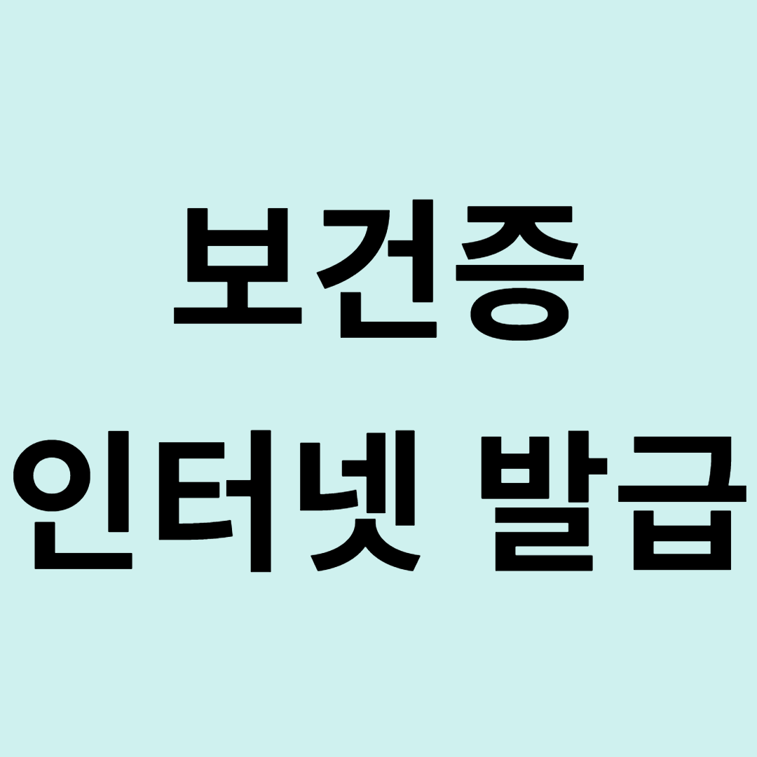 보건증 인터넷 발급