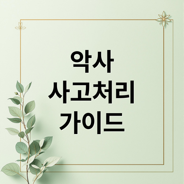 악사 자동차보험 사고 처리 가이드