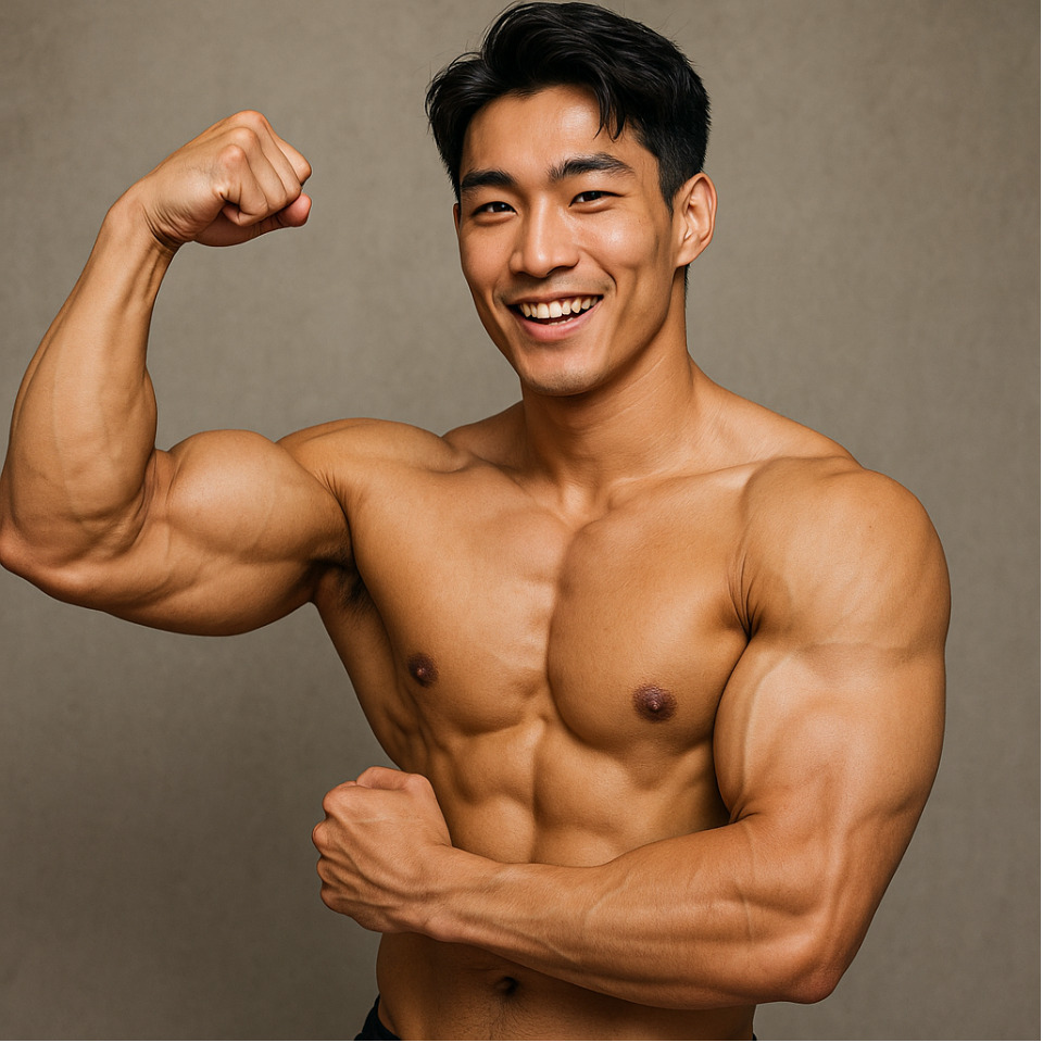 근육 늘리는 식단으로 인한 건장한 청년