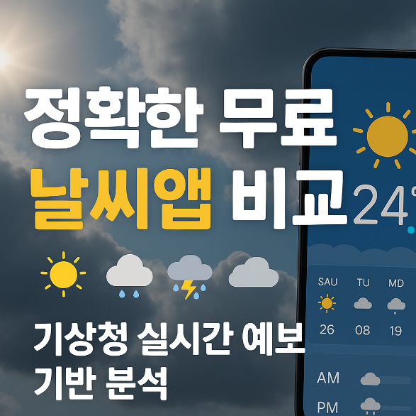 스마트폰 정확한 무료 날씨앱 추천 정확도 비교 분석 - 기상청 실시간 일기예보