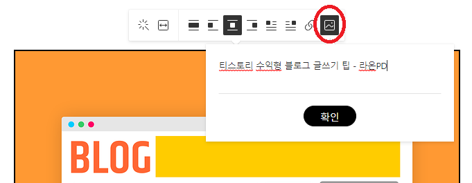 티스토리 대체텍스트 삽입 - 라온PD