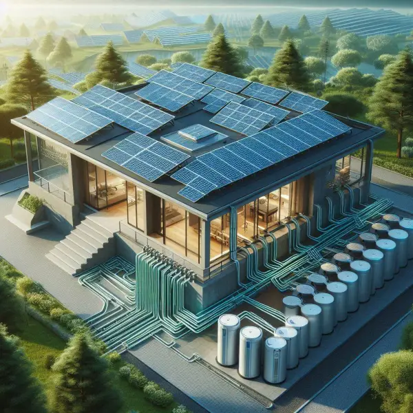 태양광 패널과 에너지 저장장치 예시