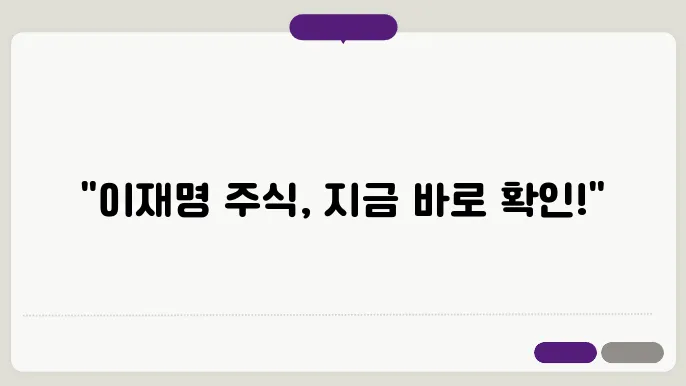 이재명 관련 주식 정리