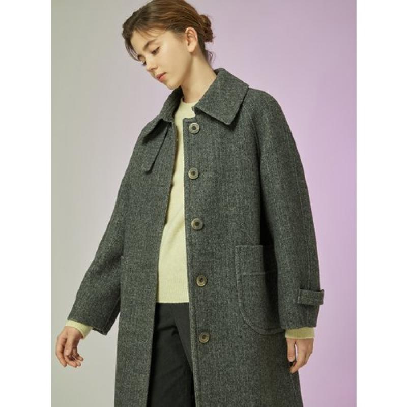 씨씨콜렉트 헤링본 싱글 카라 코트 C234MSG166