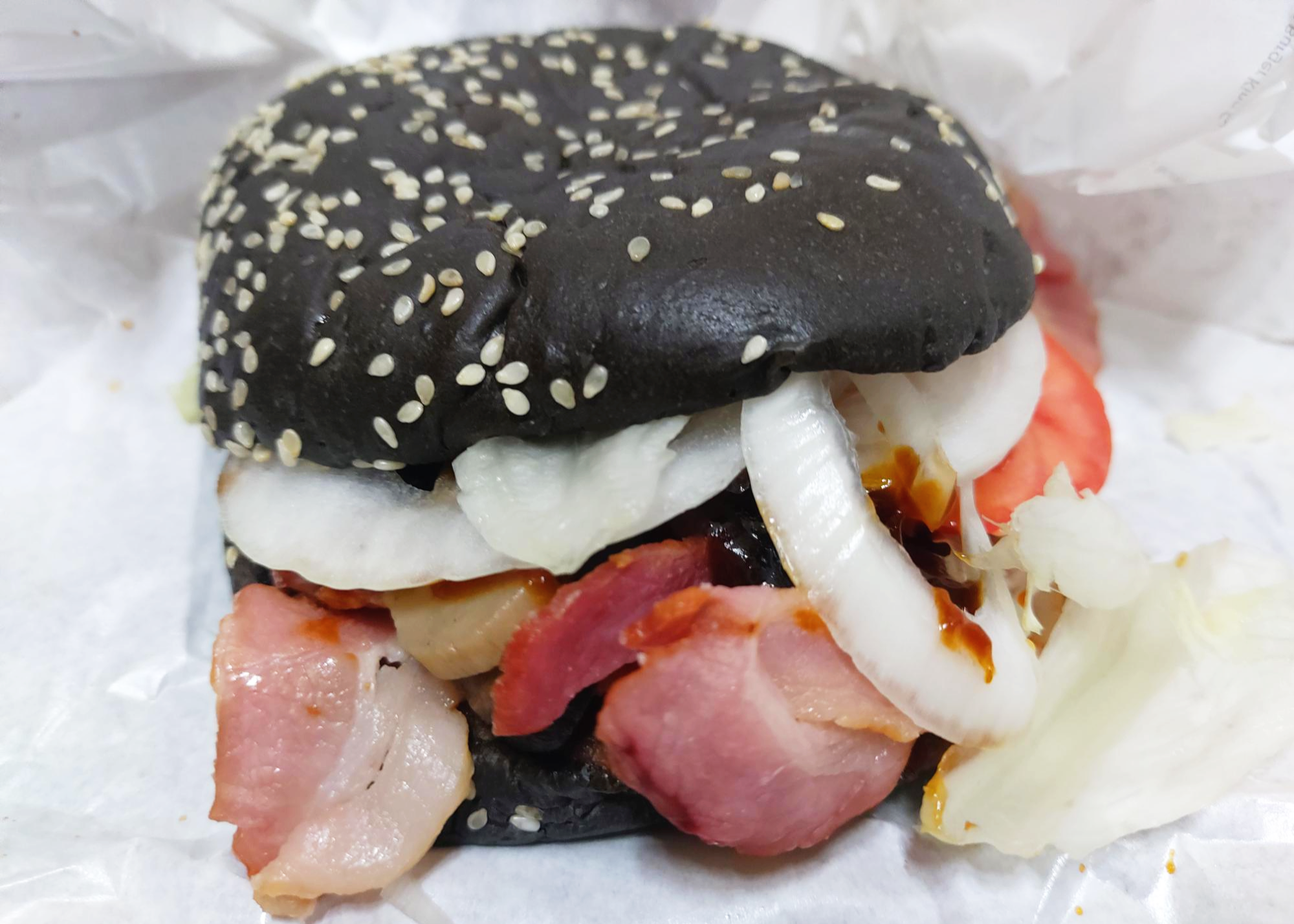 까만빵 햄버거 버거킹 까만빵 햄버거