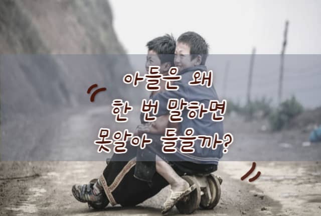 아들은 왜 한 번 말하면 못 알아 들을까?