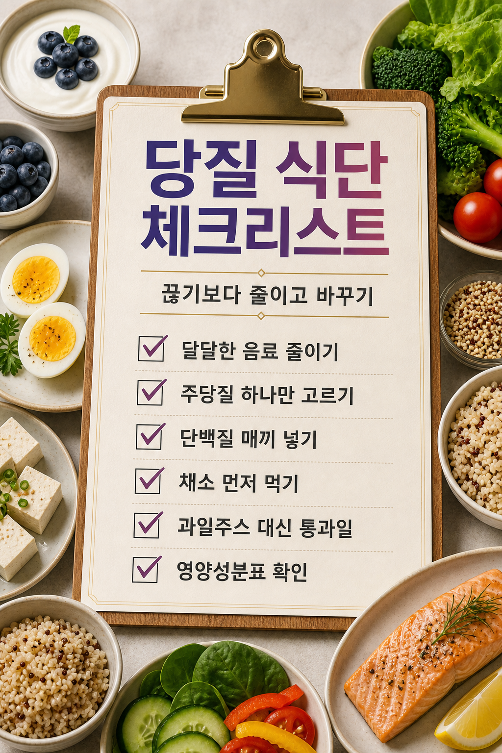 당질 식단 체크리스트 포스터