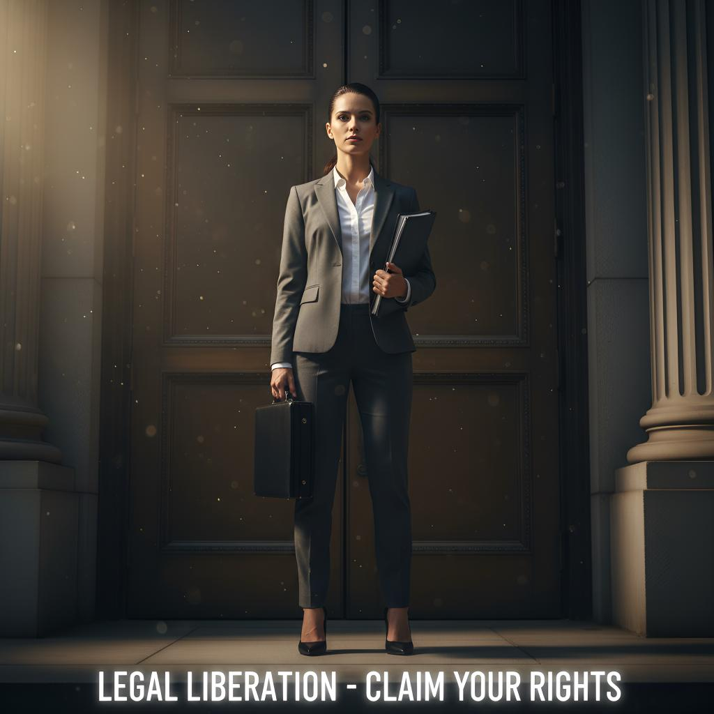 법정 앞의 결연히 서있는 모습