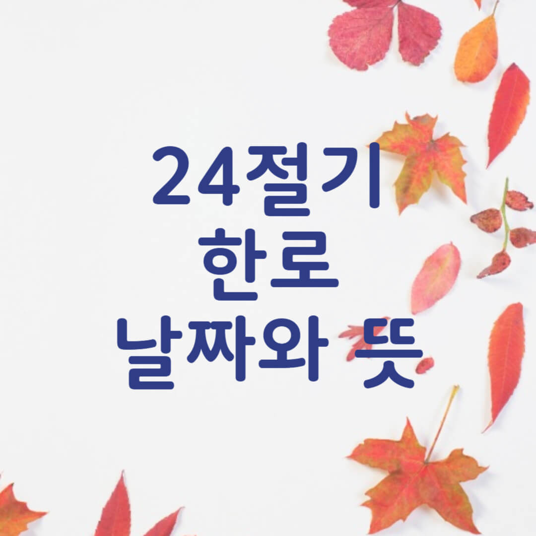 2025년 한로 날짜와 의미