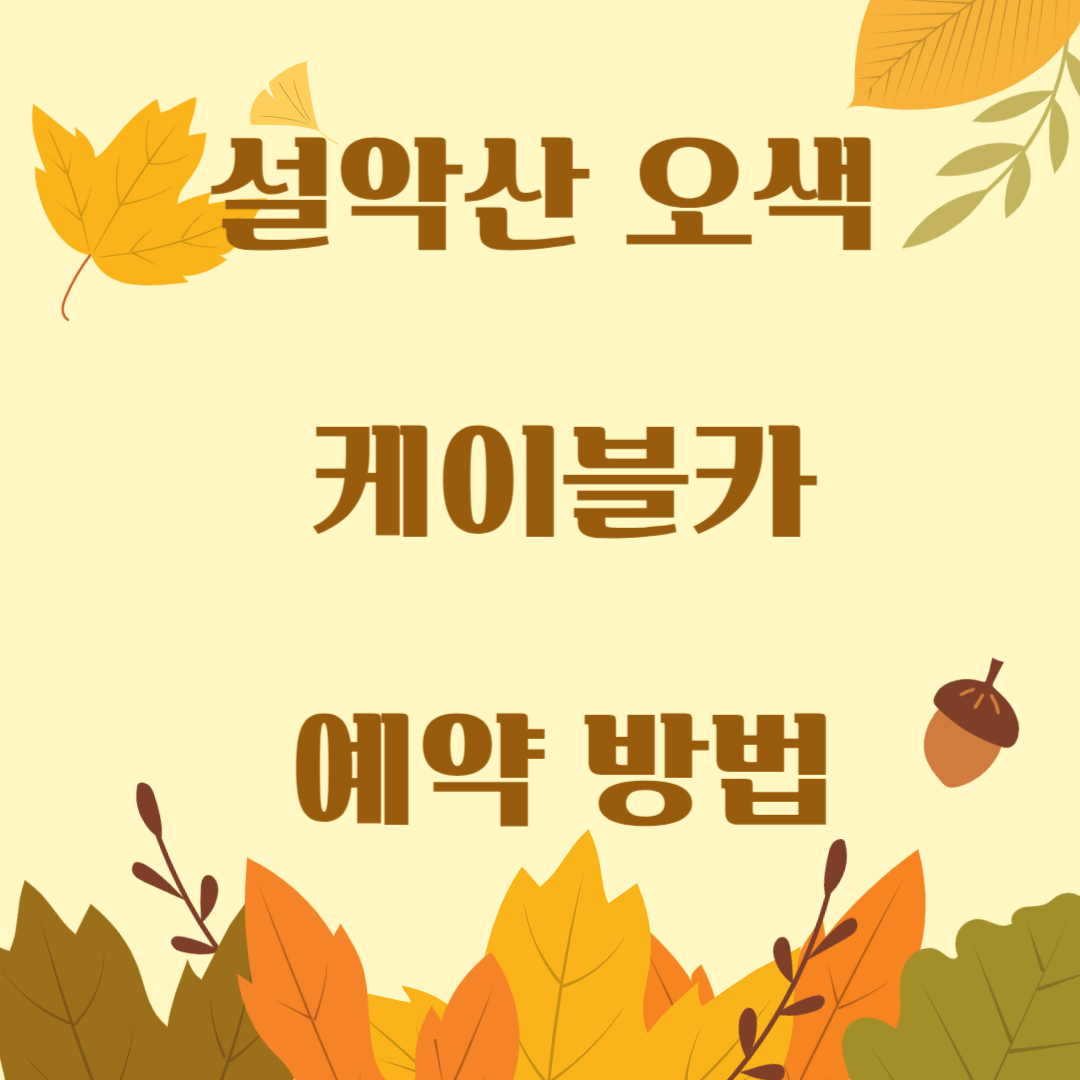 설악산 오색 케이블카 시간 예약 방법, 요금 및 주차장