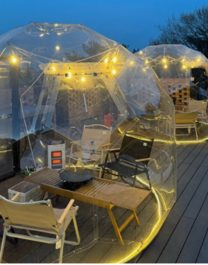 투명 돔 캠핑장