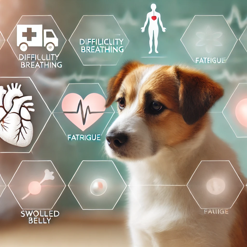 강아지가 기침하고 힘없이 있는 모습, 심장병 증상