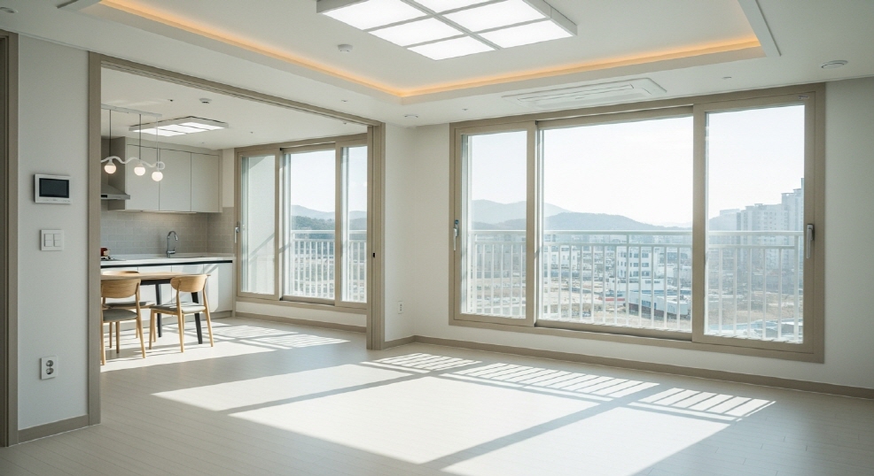 새 아파트 내부 실내 전경