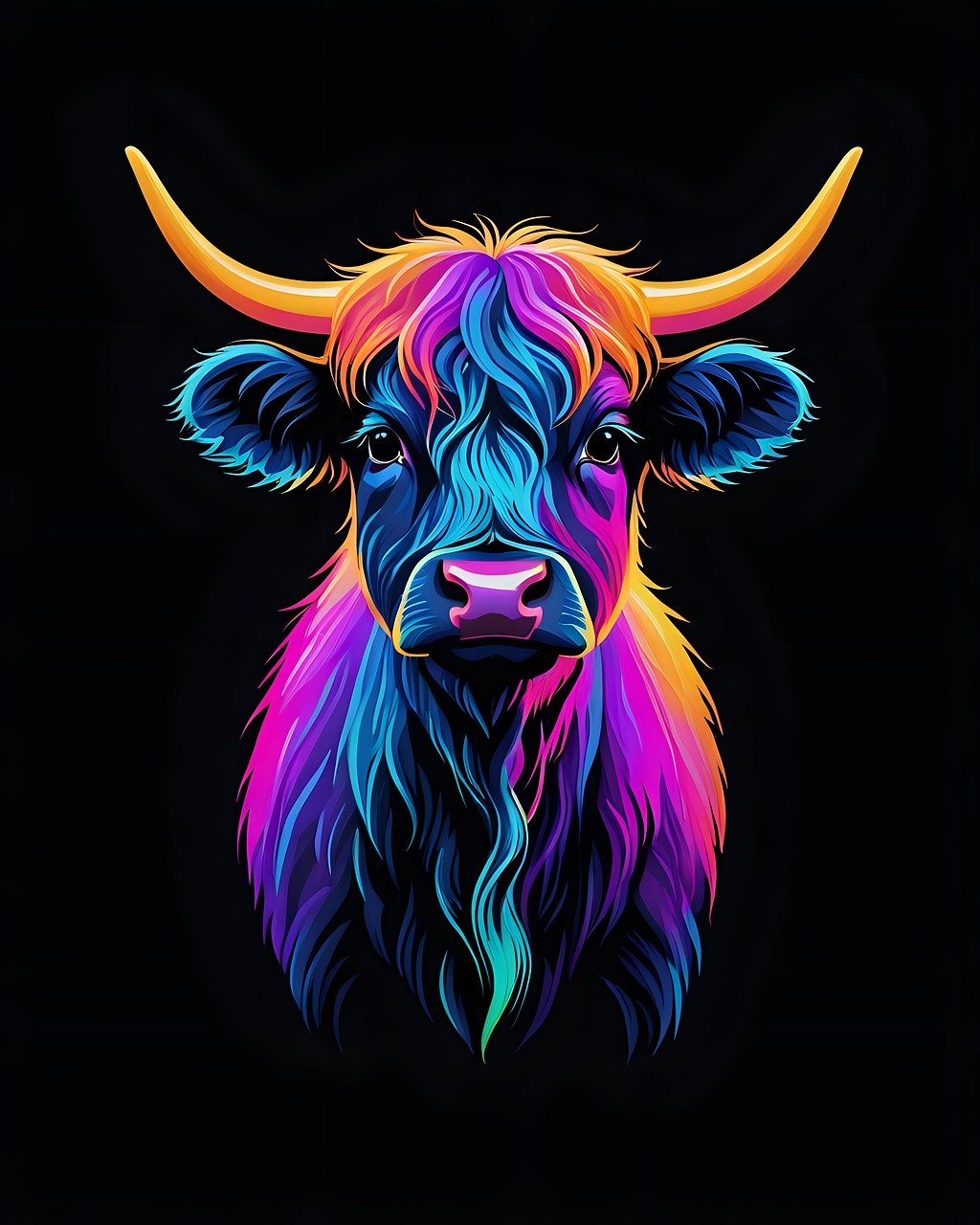 소 정면 일러스트 사진