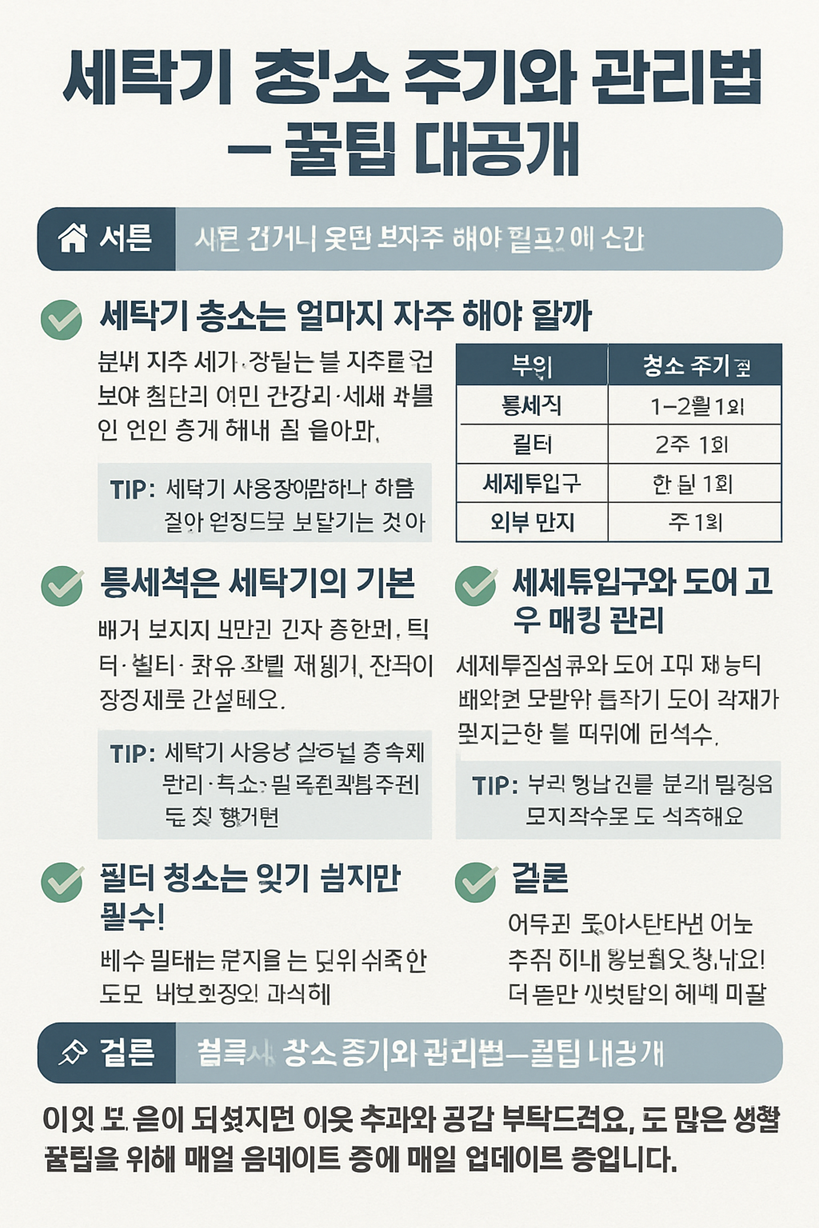 세탁기 청소 주기와 관리법