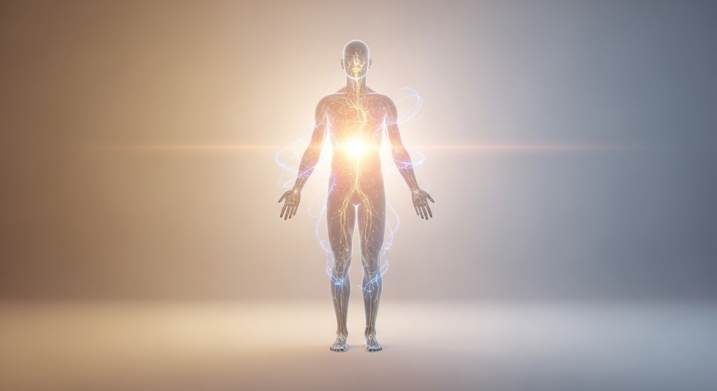 면역력과 염증 균형을 통해 몸의 상태가 유지되는 모습을 표현한 이미지