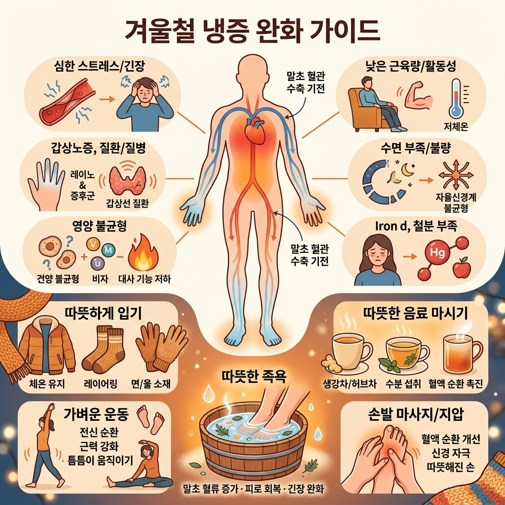 손발이 차가운 이유와 관리 습관, 체질 탓 전에 점검할 체크리스트