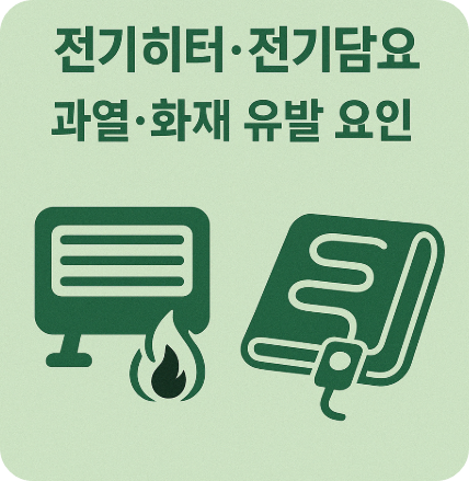 전기히터·전기담요 – 과열·화재 유발 요인