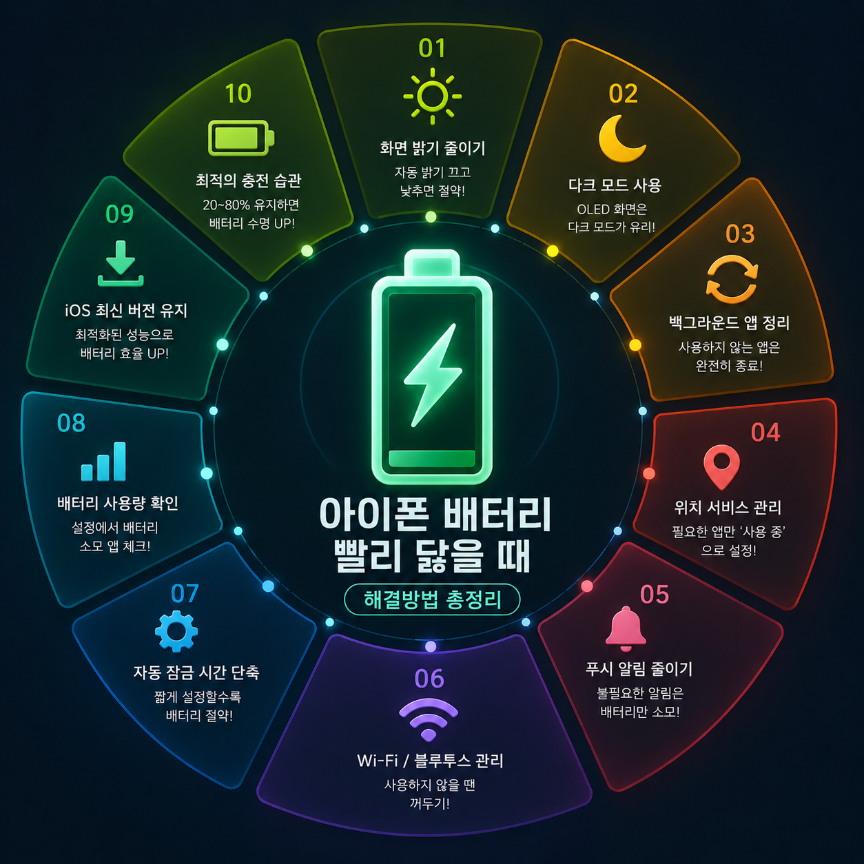 아이폰 배터리 빨리 닳을 때 해결방법 총정리