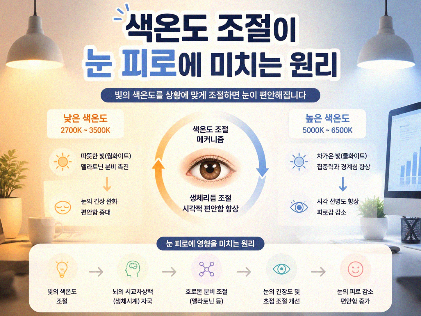 모니터 밝기 색온도 조절로 눈 피로 달라지는 이유