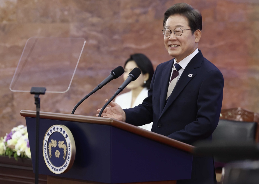 이재명 대통령 취임사 모습