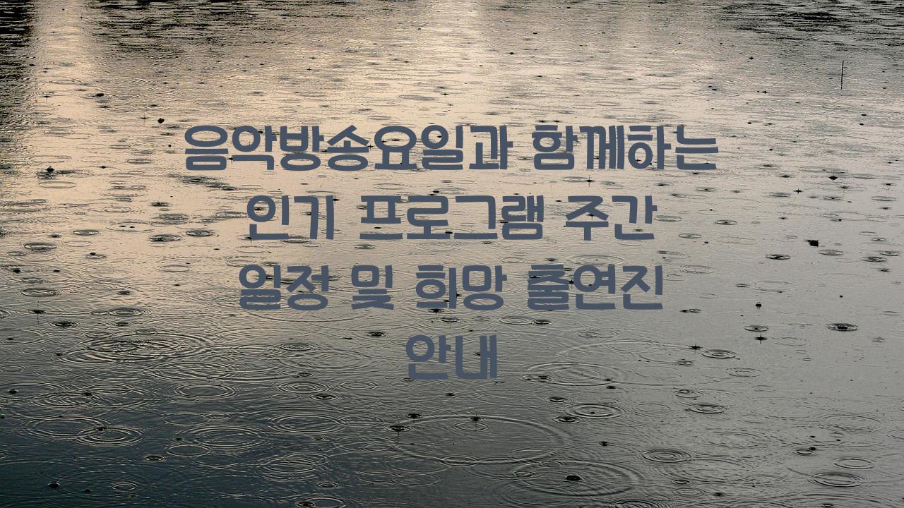 음악방송요일