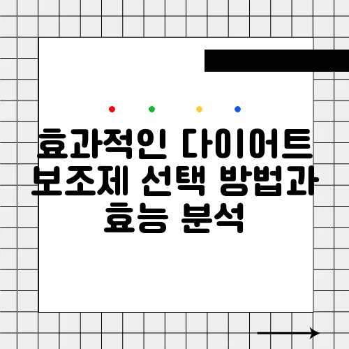 효과적인 다이어트 보조제 선택 방법과 효능 분석