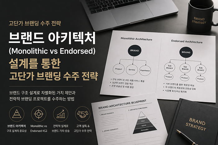 브랜드 아키텍처(Monolithic vs Endorsed) 설계를 통한 고단가 브랜딩 수주 전략