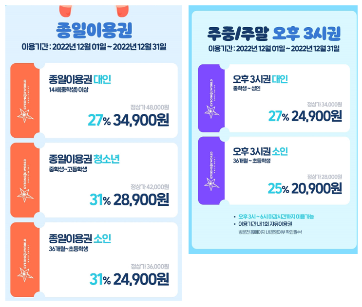 티몬 경주월드 할인권
