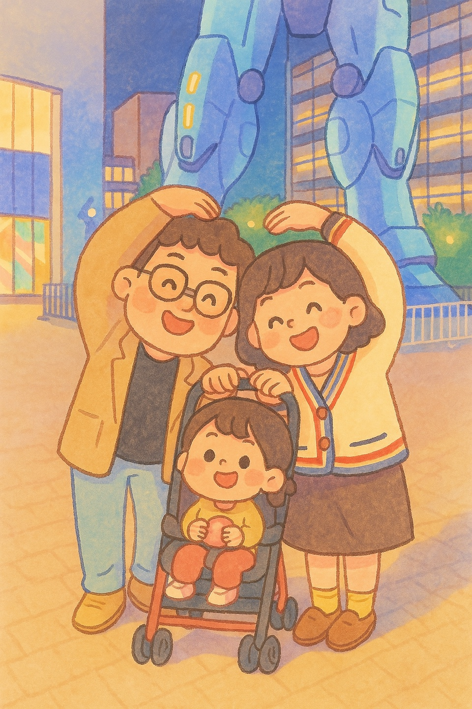 라라포트 쇼핑몰에서 가족사진 재가공한 일러스트(출처: 챗GPT)