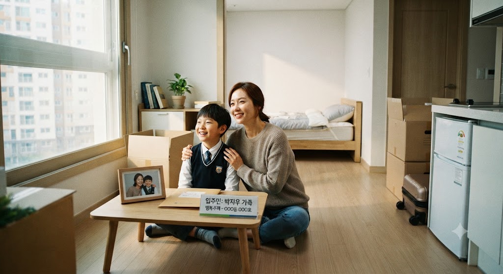 한부모가족이 행복주택에 입주한 모습