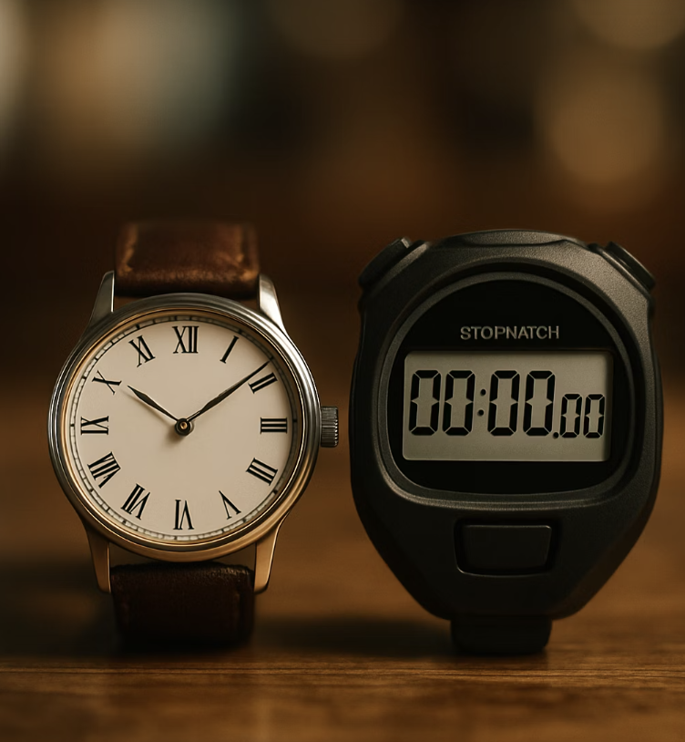 시간을 보는 시계 vs 시간을 재는 도구