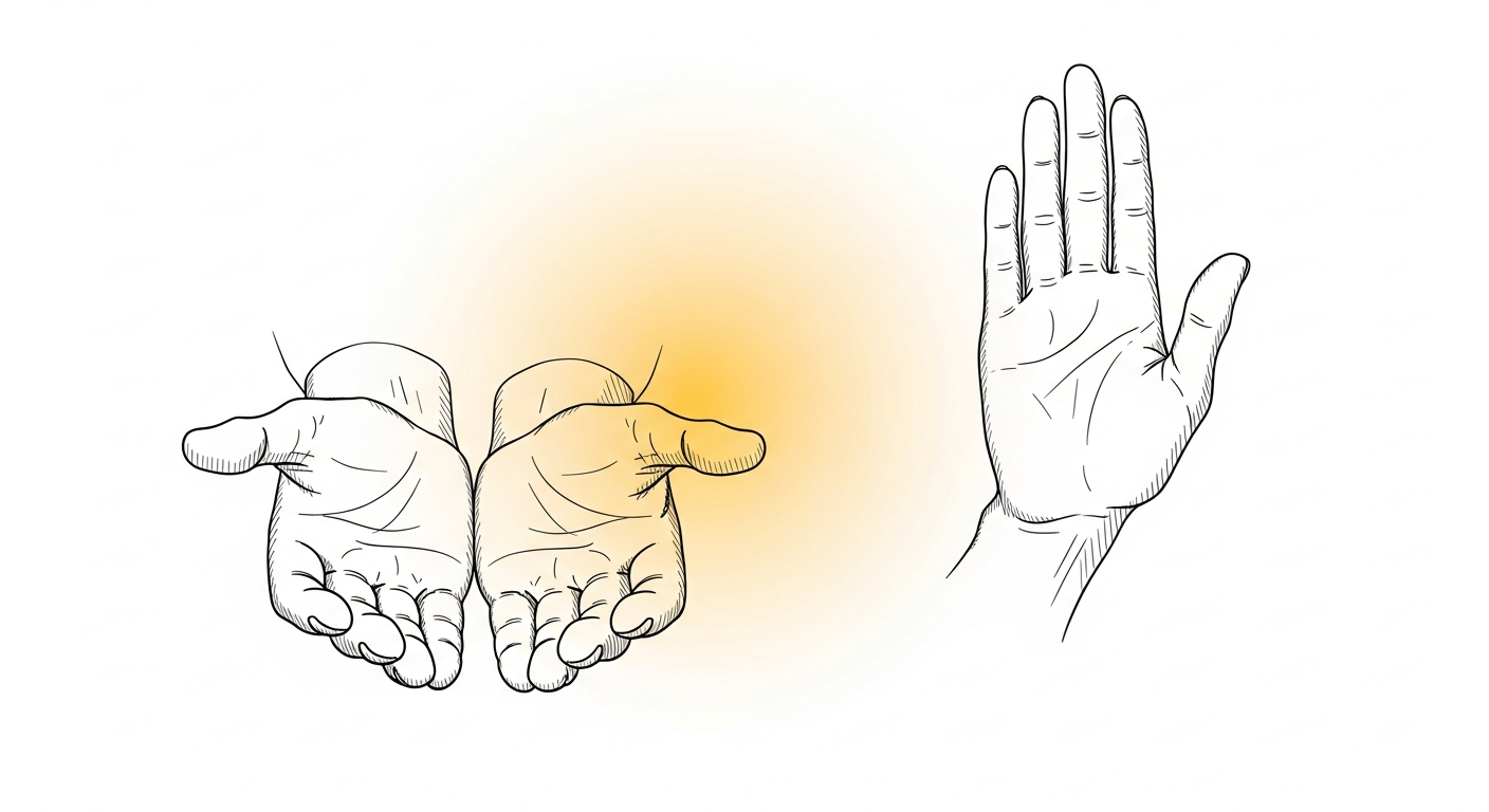 수락과 거절의 의미를 담은 손 제스처 일러스트