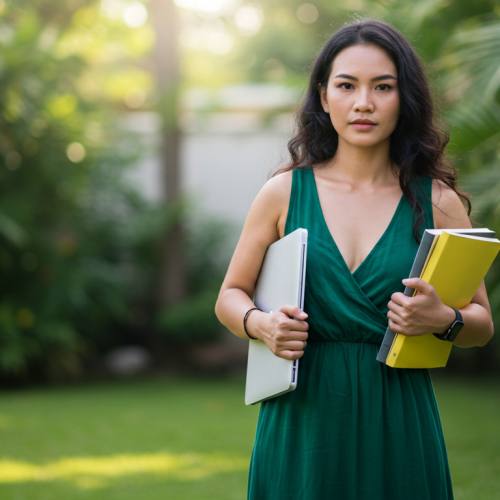 독립성 강한 이미지의 아시아 여성 사진