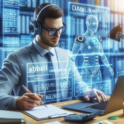 데이터 라벨러가 라벨링을 하고 있다