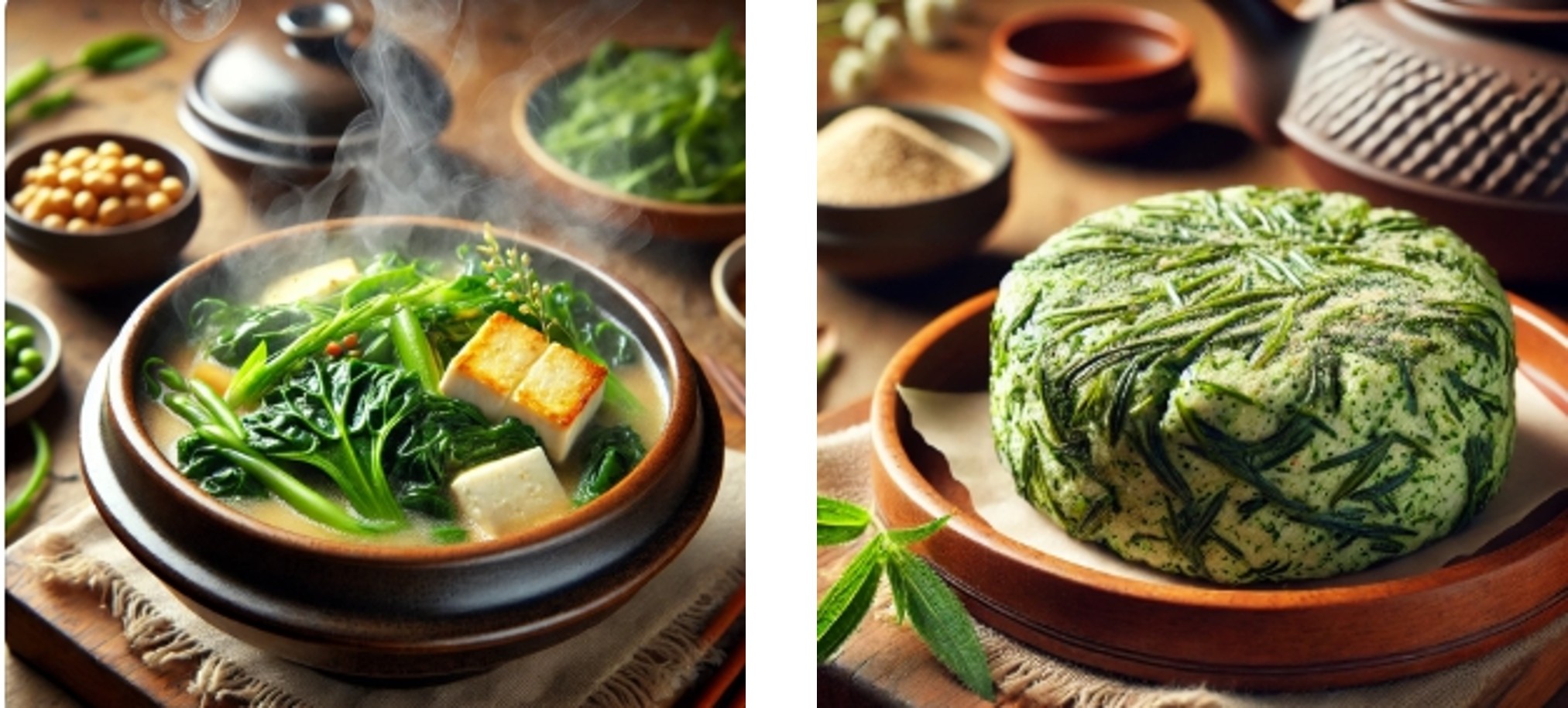 봄철 대표음식 냉이국 쑥버무리