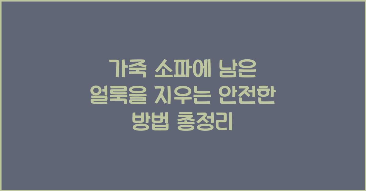 가죽 소파에 남은 얼룩을 지우는 안전한 방법