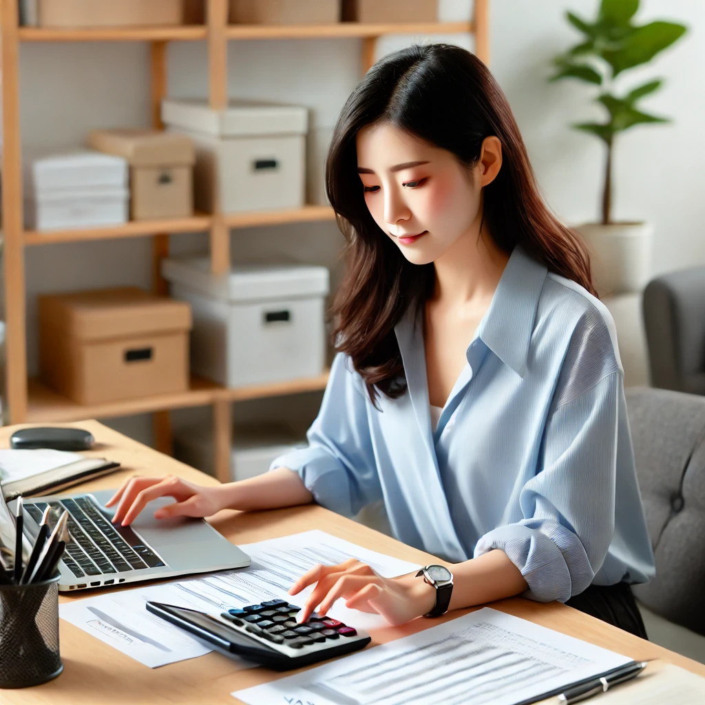 부가가치세를 계산하는 모습