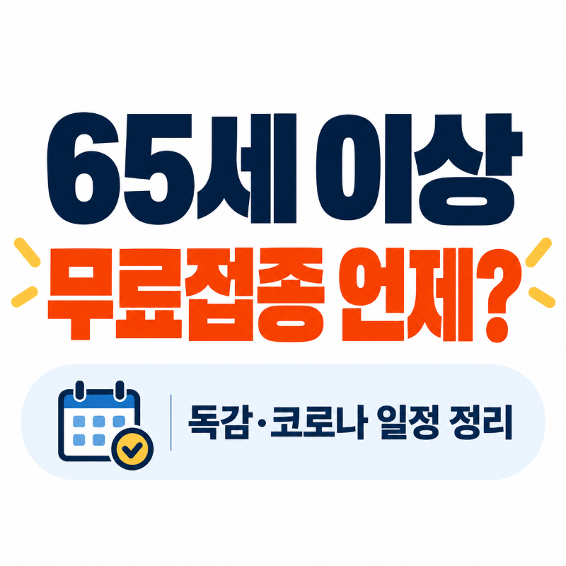 65세 이상 독감 코로나 예방접종 2026 무료 대상과 일정 대표 이미지