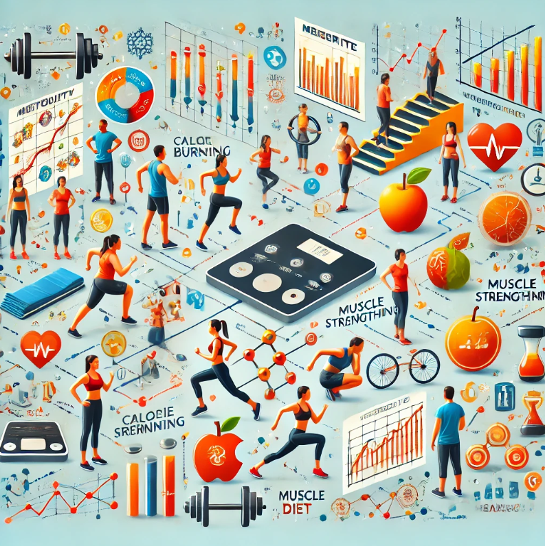 운동과 비만 예방의 과학적 원리와 관련된 사진