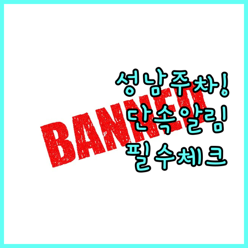 성남시 전 지역 주정차 단속 문자 알..