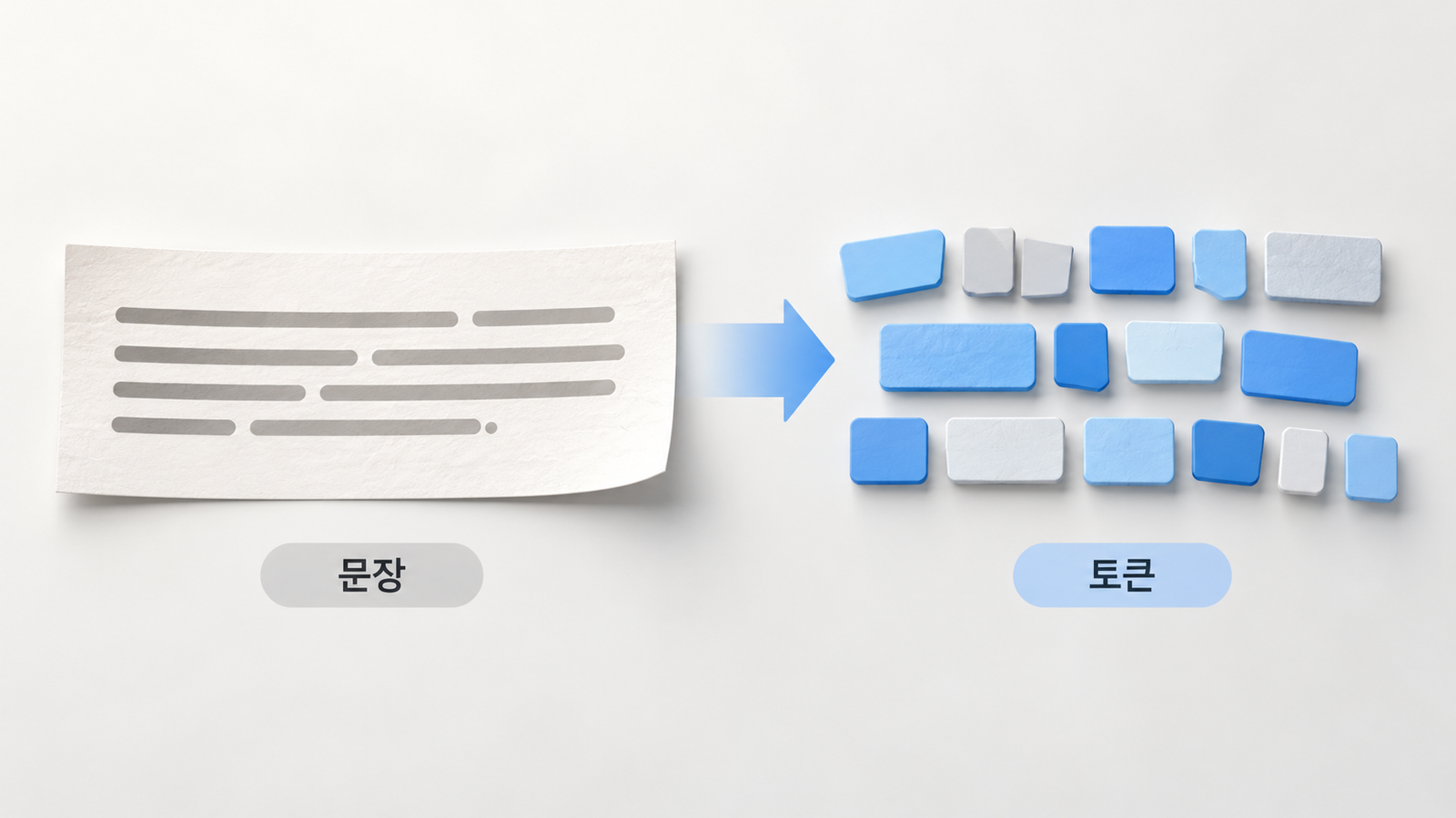문장이 일정하지 않은 크기의 여러 토큰 단위로 분할