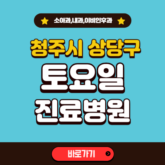 청주시 상당구 토요일 진료 병원 찾기 ❘ 주말 문여는 소아과, 내과, 이비인후과 리스트