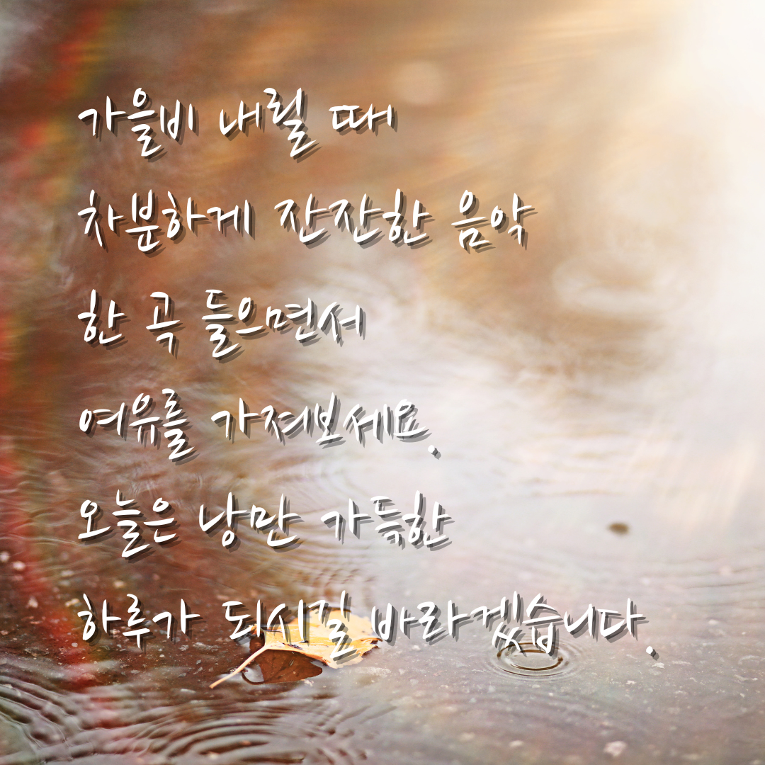 가을비 내리는 날 인사말 이미지 문구 모음