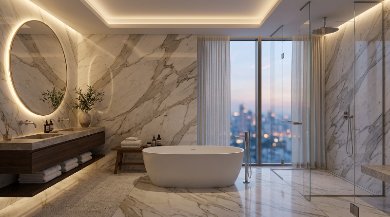 hotel style bathroom interior